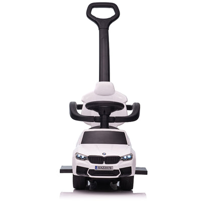 Best Ride On Cars BMW 4 in 1 Ride On Push Car w/ Control Bar & LED Lights, White