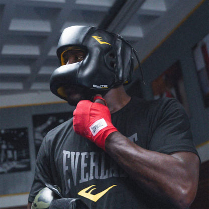 Everlast Elite Synthetic Leather Padded Headgear for Training, Large/X-Large