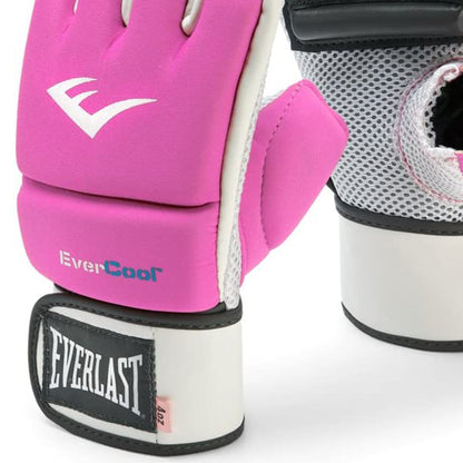 Everlast EverCool Full Wristwrap Kickboxing Gloves w/Mesh Palm & Padding, Pink