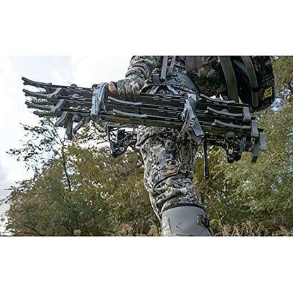 Hawk Helium Kickback Hang On Tree Stand w/Footrest & Set of 3 Climbing Sticks