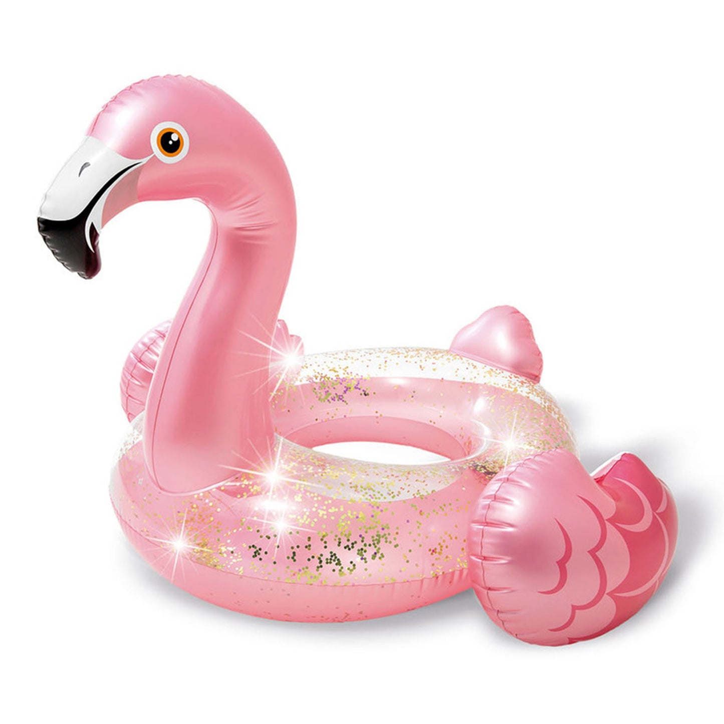Intex Sparkling Glitter Filled 12 Gauge Vinyl Flamingo Inflatable Pool Swim Tube