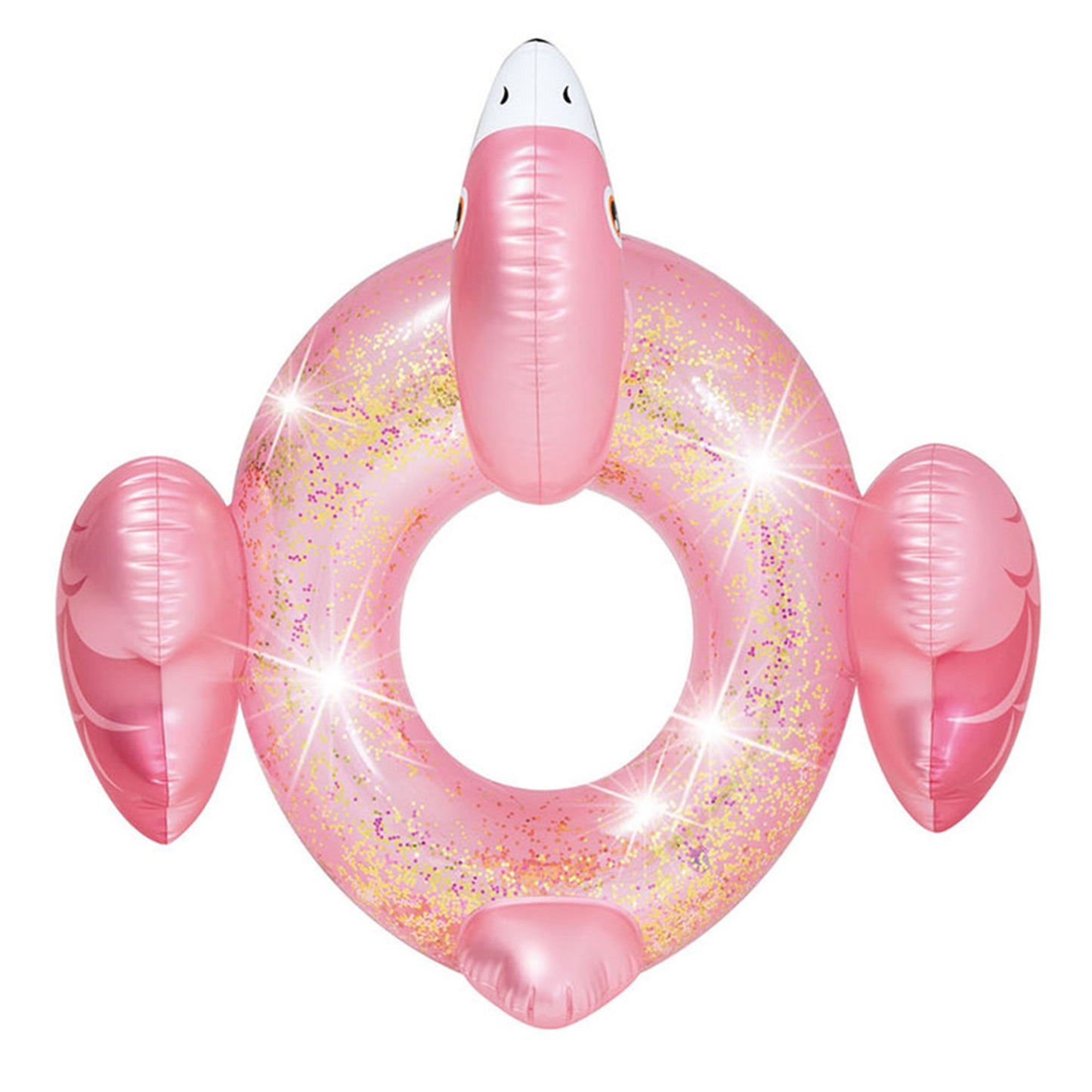 Intex Sparkling Glitter Filled 12 Gauge Vinyl Flamingo Inflatable Pool Swim Tube