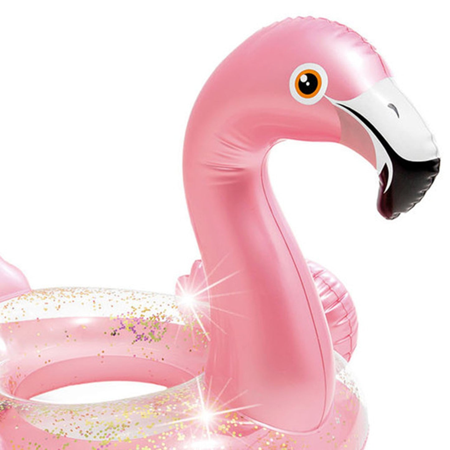 Intex Sparkling Glitter Filled 12 Gauge Vinyl Flamingo Inflatable Pool Swim Tube
