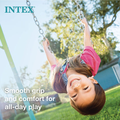Intex Three Feature Colored Playground Swing Set with Trapeze Bar, Multicolor