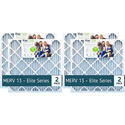 Filti 7500 20x5x25 Inch Pleated Home HVAC Furnace MERV 13 Air Filter (4 Pack)