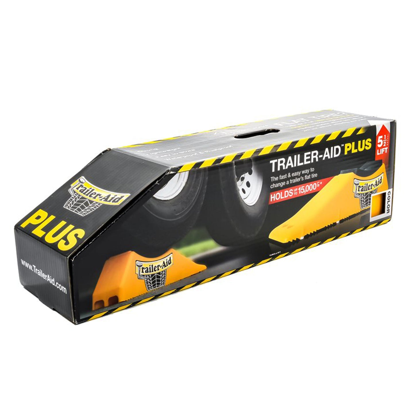 Camco Trailer Aid PLUS Tandem Trailer Tire Changing Ramp with  5.5" Lift, Yellow