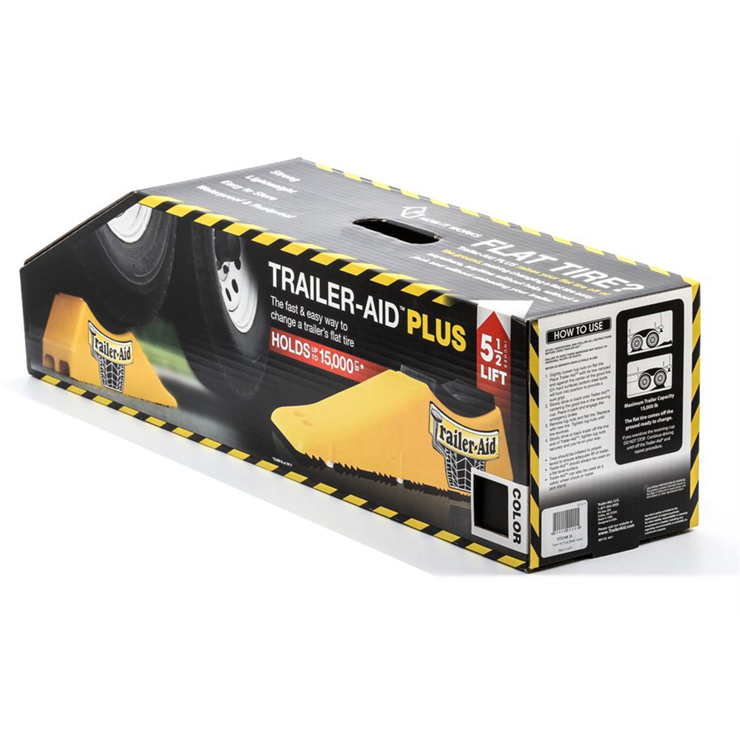 Camco Trailer Aid PLUS Tandem Trailer Tire Changing Ramp with  5.5" Lift, Black