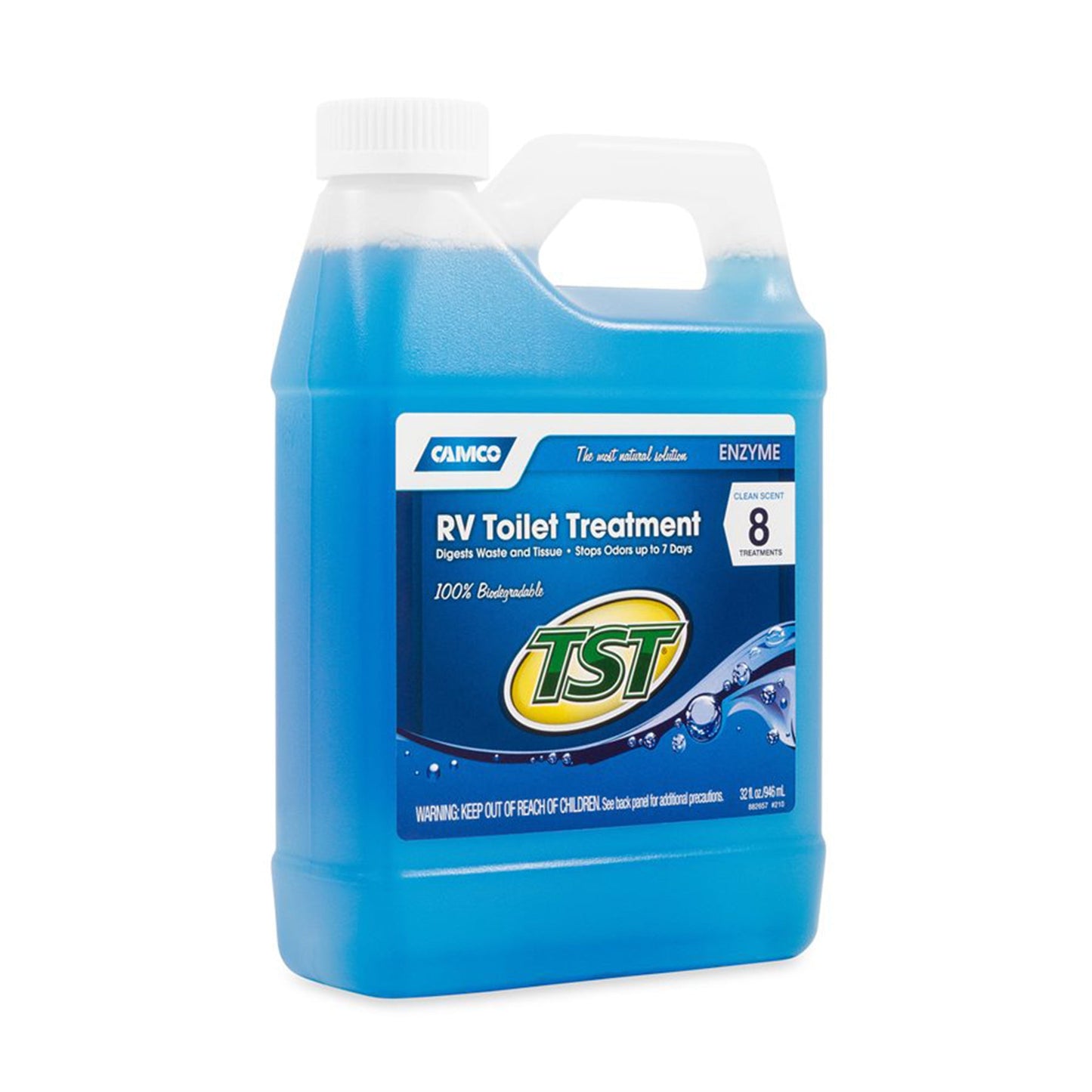 Camco TST Blue Enzyme 32 oz RV Toilet Waste Odor Treatment, Fresh Clean Scent