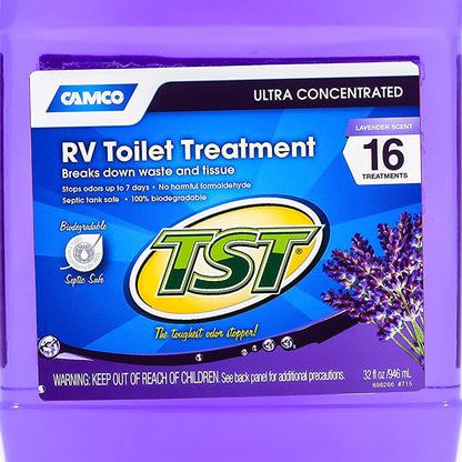 Camco TST MAX 32 oz Ultra Concentrated RV Toilet Waste Odor Treatment, Lavender