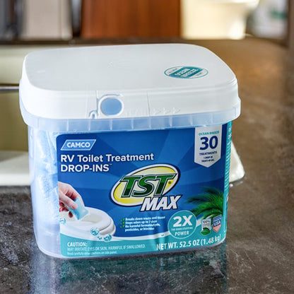 Camco TST MAX 30 Drop-Ins RV Toilet Waste Odor Treatment, Ocean Breeze Scent