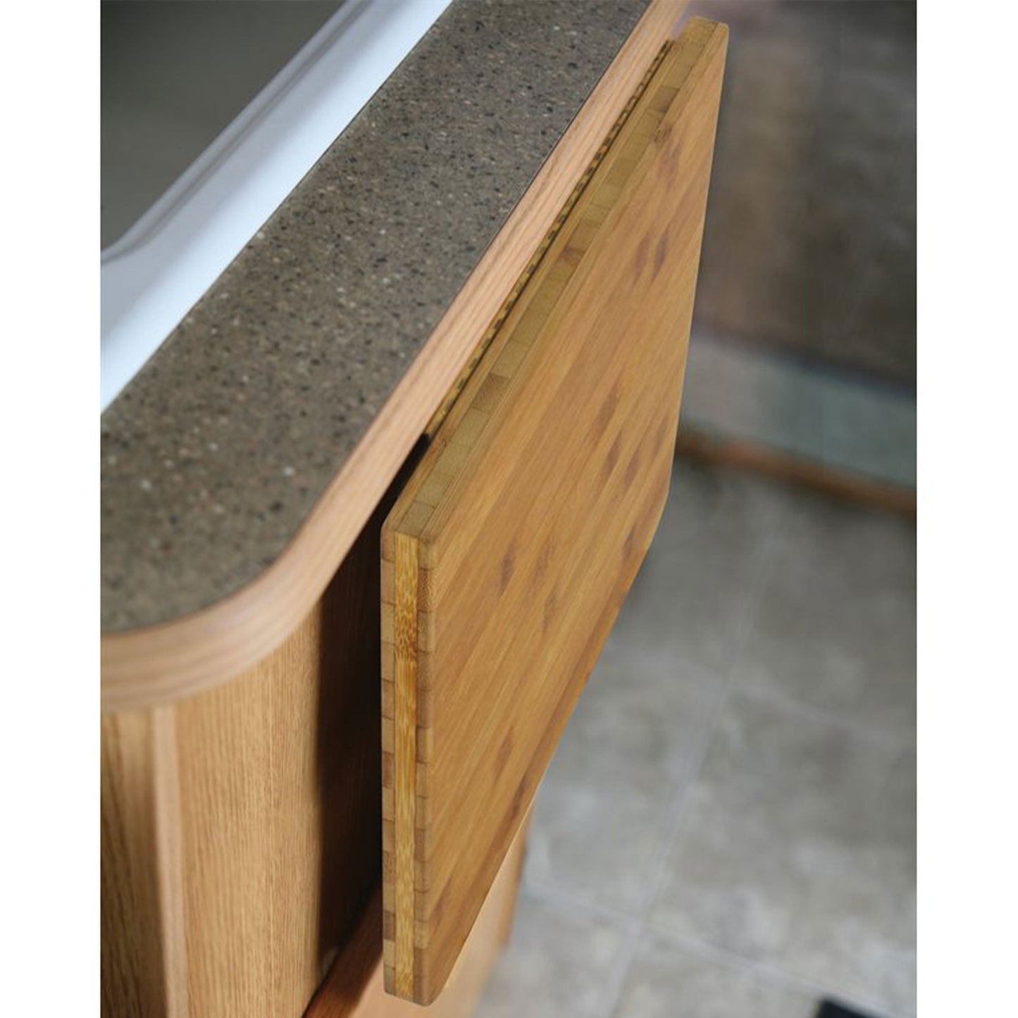 Camco 12'' x 13.5'' x 0.75'' Bamboo Accents RV Wood Countertop Extension, Brown