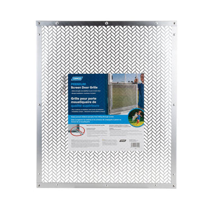 Camco Premium Lower RV Adjustable Protective Metal Screen Door Grille, Silver