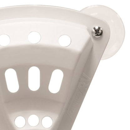 Camco 3 x 5 Inch Durable Plastic Construction Suction Cup Flag Holder, White