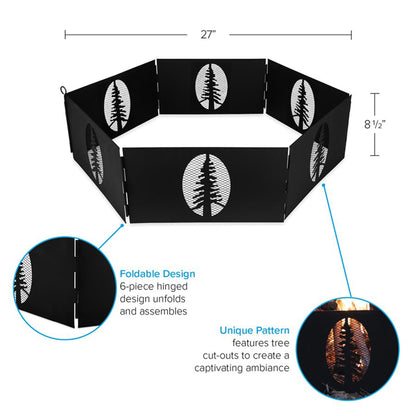 Camco Portable 27 x 8.5" Outdoor Campfire Ring with Bag for Wood Burning Fires