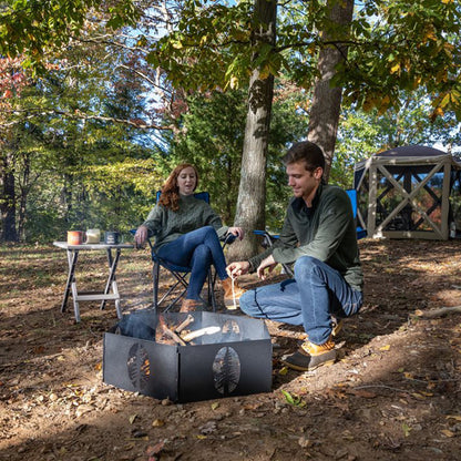 Camco Portable 27 x 8.5" Outdoor Campfire Ring with Bag for Wood Burning Fires