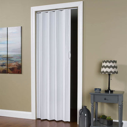 LTL Home Products Via 36" x 80" Vinyl Hinged Single Folding Door, White Mist