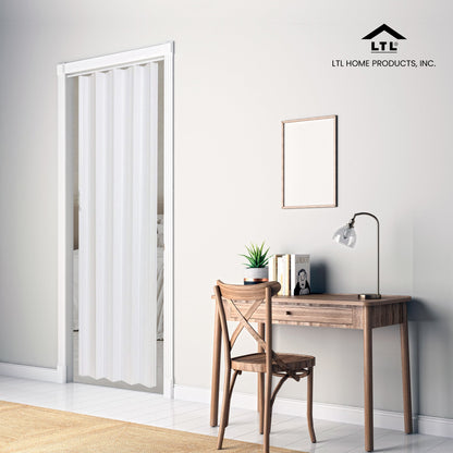 LTL Home Products Via 36" x 80" Vinyl Hinged Single Folding Door, White Mist