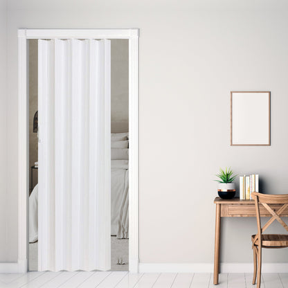 LTL Home Products Via 36" x 80" Vinyl Hinged Single Folding Door, White Mist