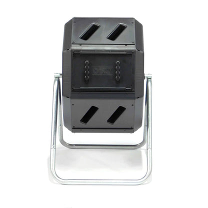 FCMP Outdoor 22.5 Gallon Tumbling Composter Waste Bin with Aeration Holes, Black