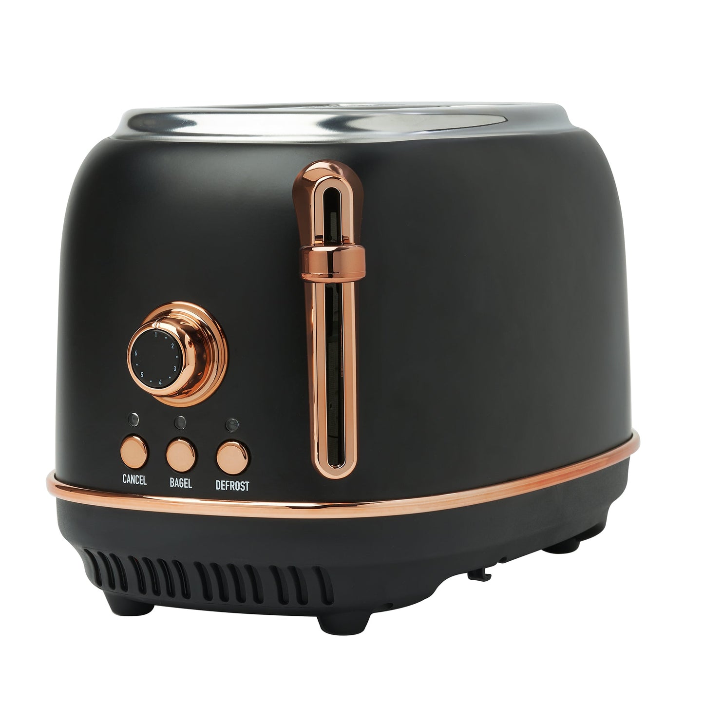 Haden Heritage 2 Slice Wide Slot Stainless Steel Toaster, Black & Copper