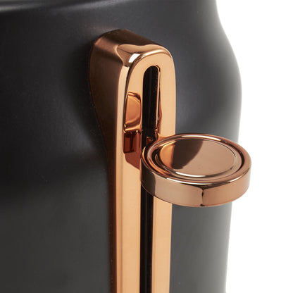 Haden Dorset 2 Slice Wide Slot Stainless Steel Toaster, Black & Copper