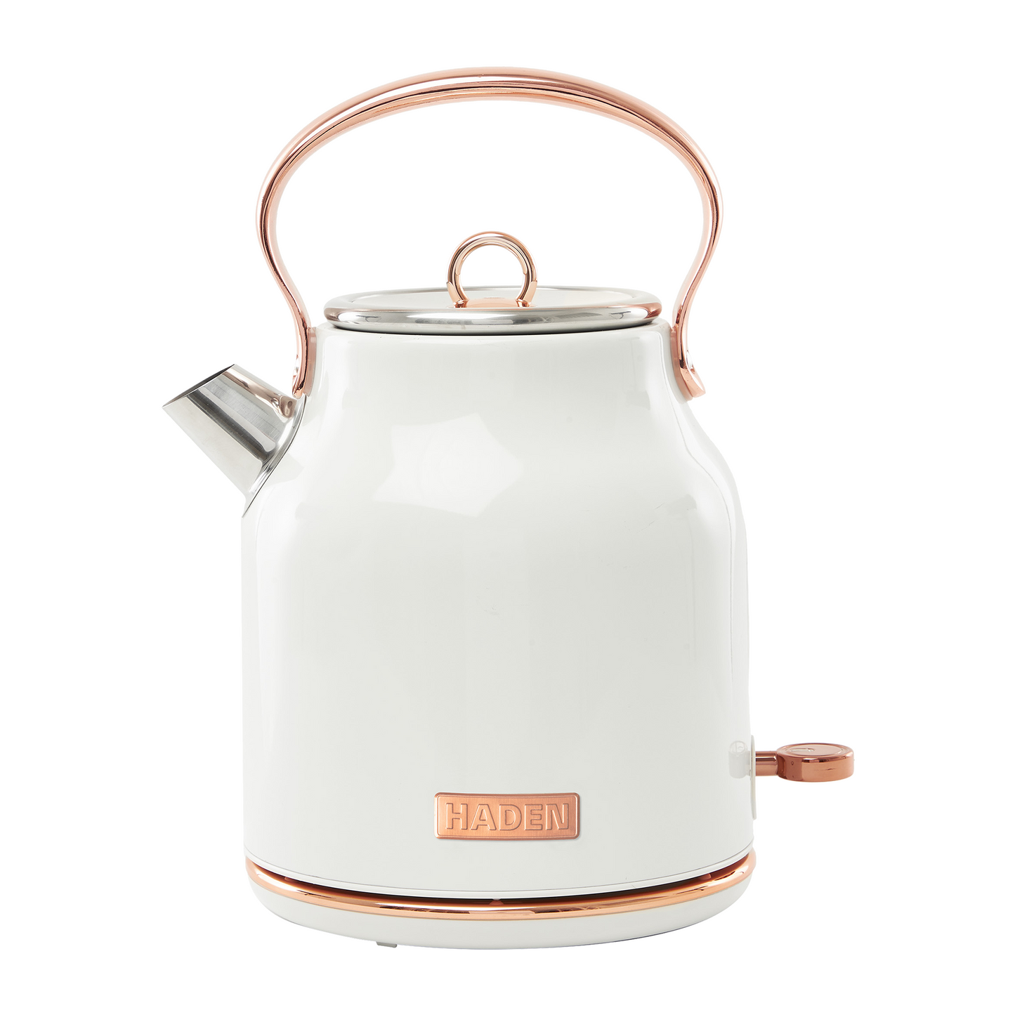 Haden Heritage 1.7 Liter Stainless Steel Electric Water Kettle, Ivory & Copper