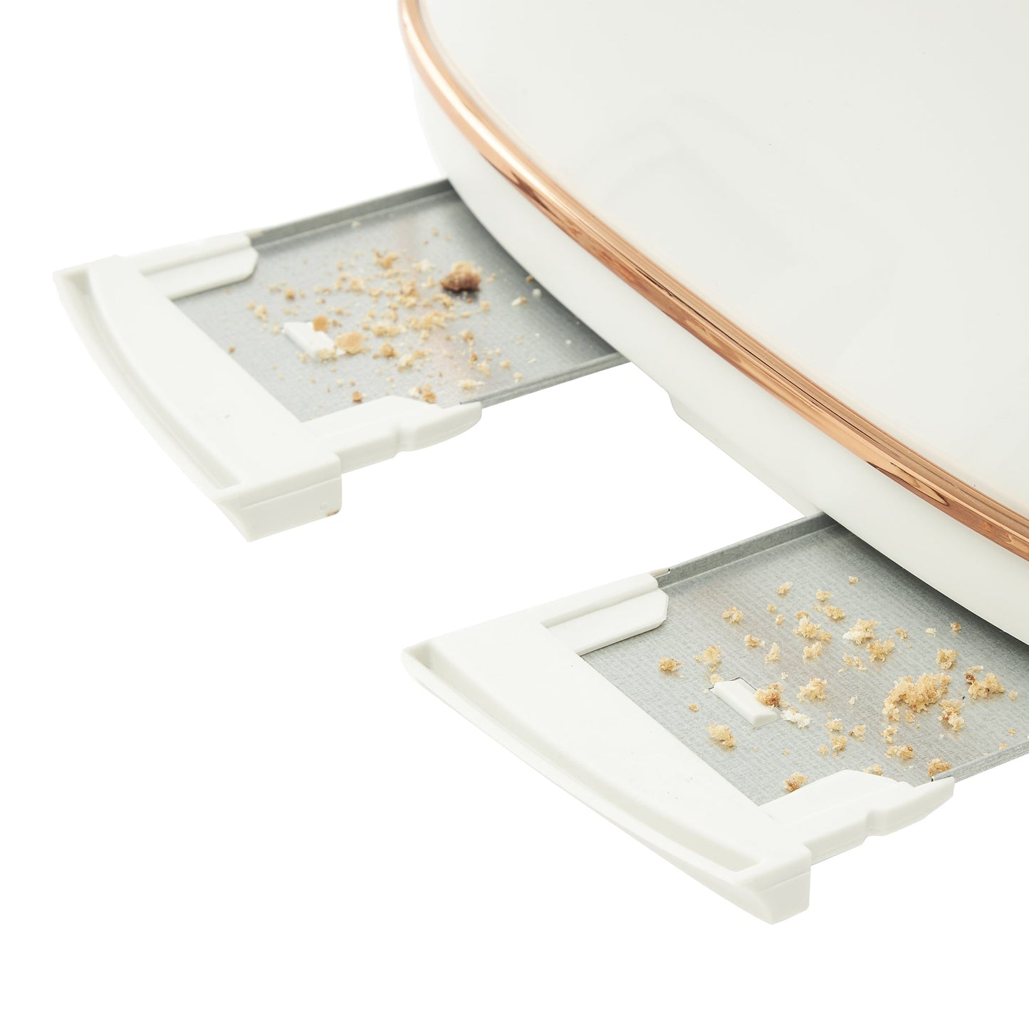 Haden Heritage 4 Slice Wide Slot Stainless Steel Toaster, Ivory & Copper