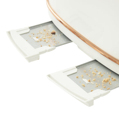 Haden Heritage 4 Slice Wide Slot Stainless Steel Toaster, Ivory & Copper