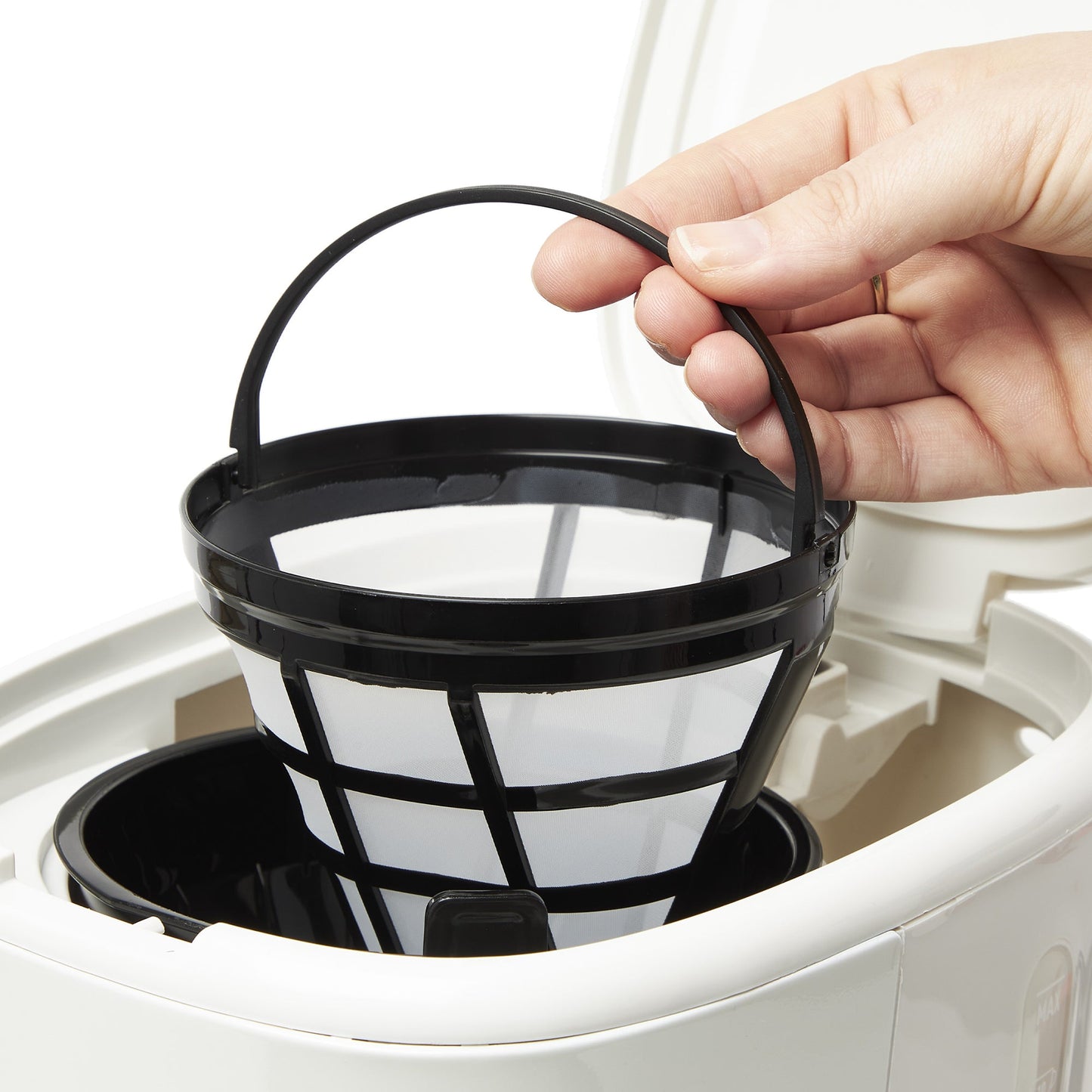 Haden Coffee Machine, 12 Cup Programmable Drip Coffee Maker, Ivory & Copper