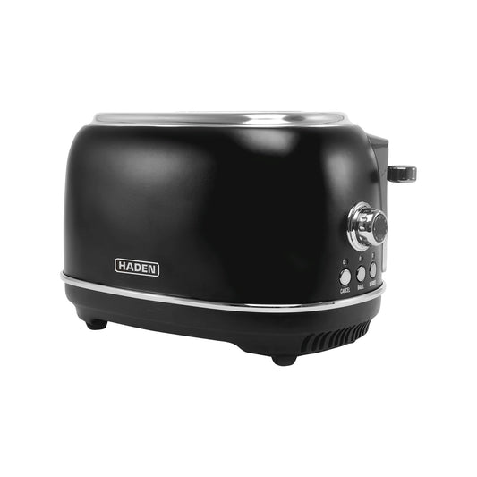 Haden Heritage 2 Slice Wide Slot Stainless Steel Toaster, Black & Chrome