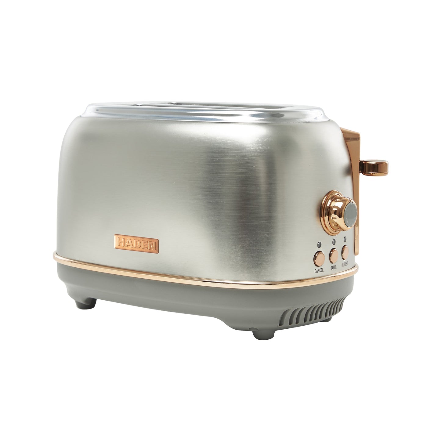 Haden Heritage 2 Slice Wide Slot Stainless Steel Toaster, Steel & Copper