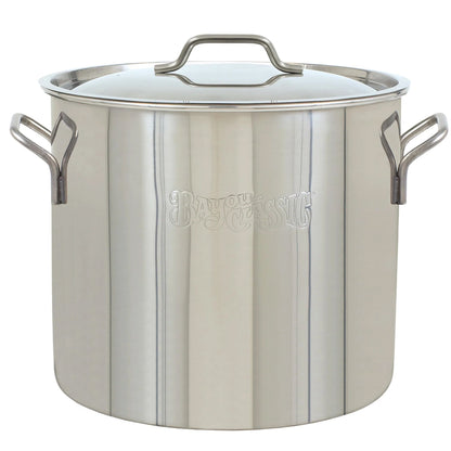 Bayou Classic 20 Quart Economy Stainless Steel Kettle Stock Pot with Domed Lid