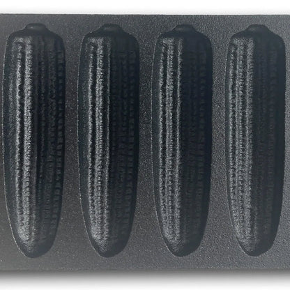 Bayou Classic 12 x 5 Inch Heavy Duty Cast Iron Cornbread Pan with 7 Molds, Black