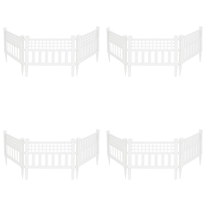 Suncast Grand View 14.5 x 24 Inch Yard Garden Border Fence Panel, White (4 Pack)