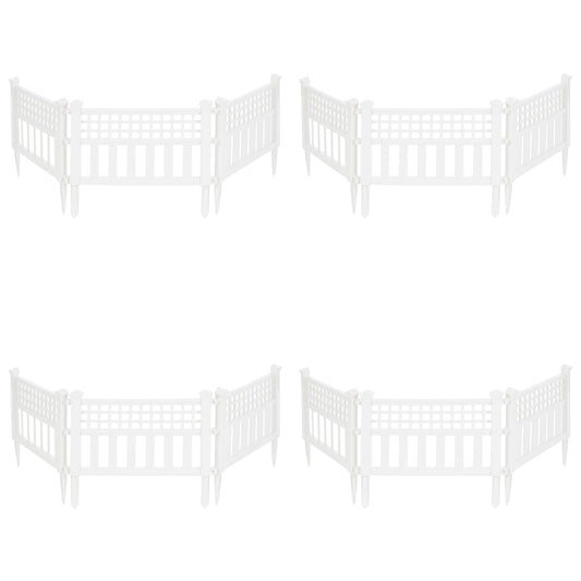 Suncast Grand View 14.5 x 24 Inch Yard Garden Border Fence Panel, White (4 Pack)