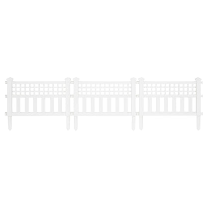 Suncast Grand View 14.5 x 24 Inch Yard Garden Border Fence Panel, White (4 Pack)