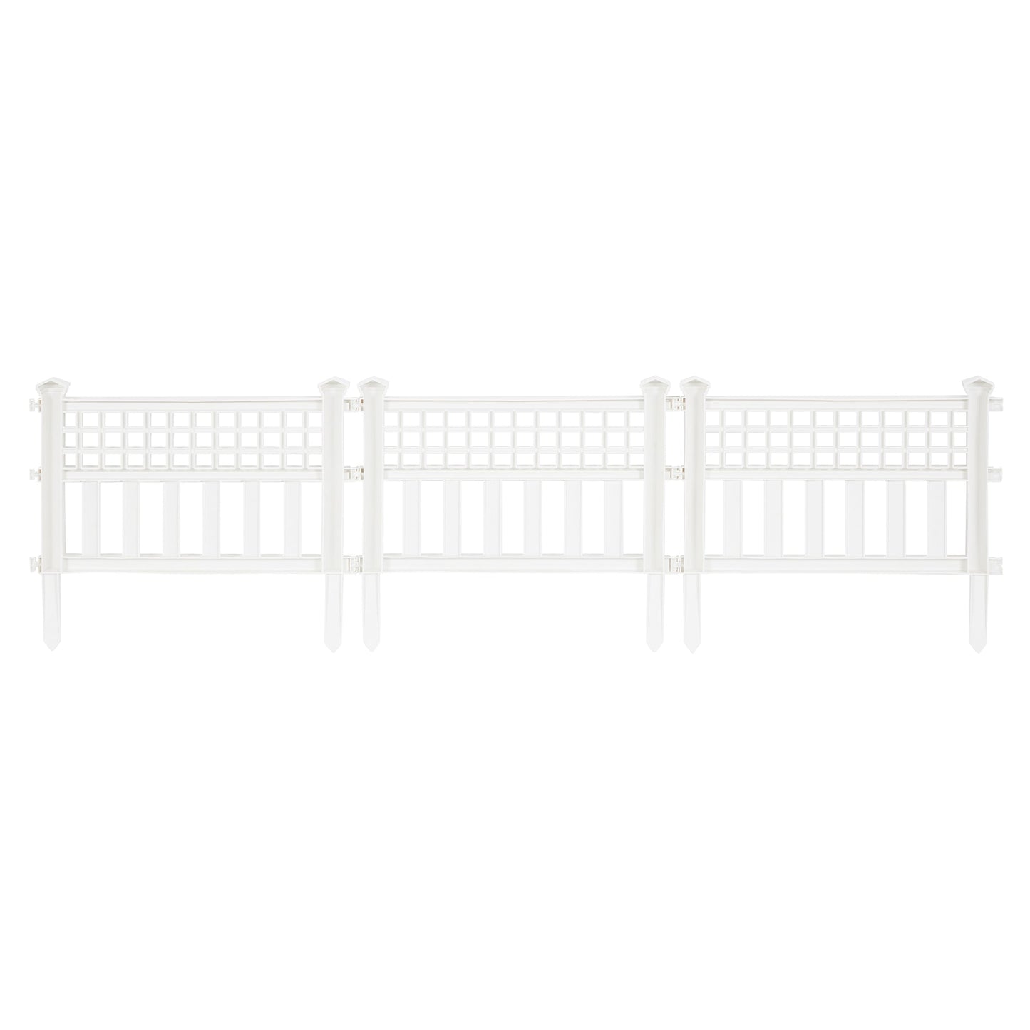 Suncast Grand View 14.5 x 24 Inch Yard Garden Border Fence Panel, White (4 Pack)