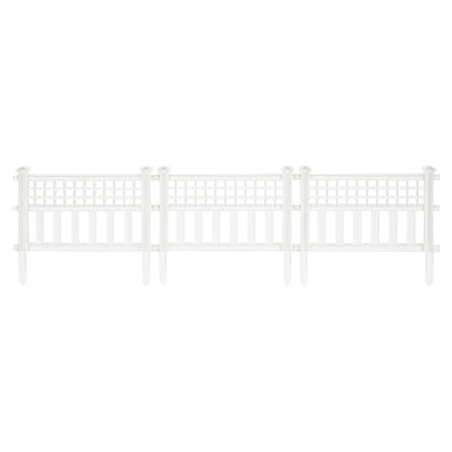 Suncast Grand View 14.5 x 24 Inch Yard Garden Border Fence Panel, White (4 Pack)