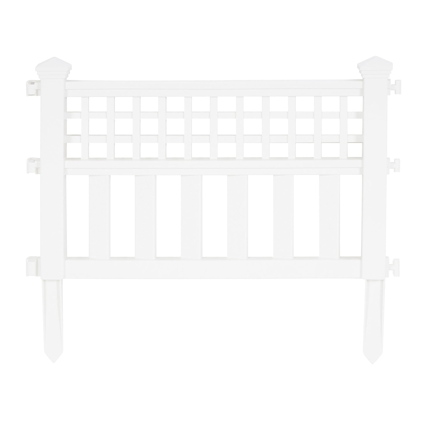 Suncast Grand View 14.5 x 24 Inch Yard Garden Border Fence Panel, White (4 Pack)