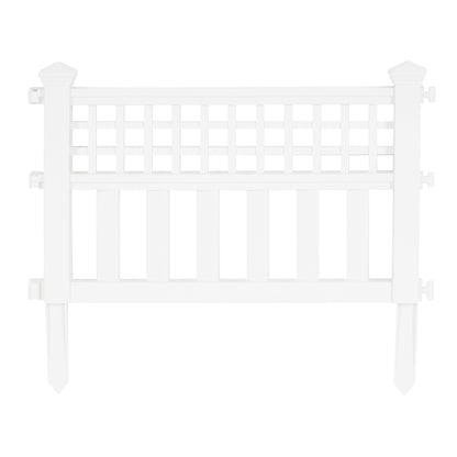 Suncast Grand View 14.5 x 24 Inch Yard Garden Border Fence Panel, White (4 Pack)