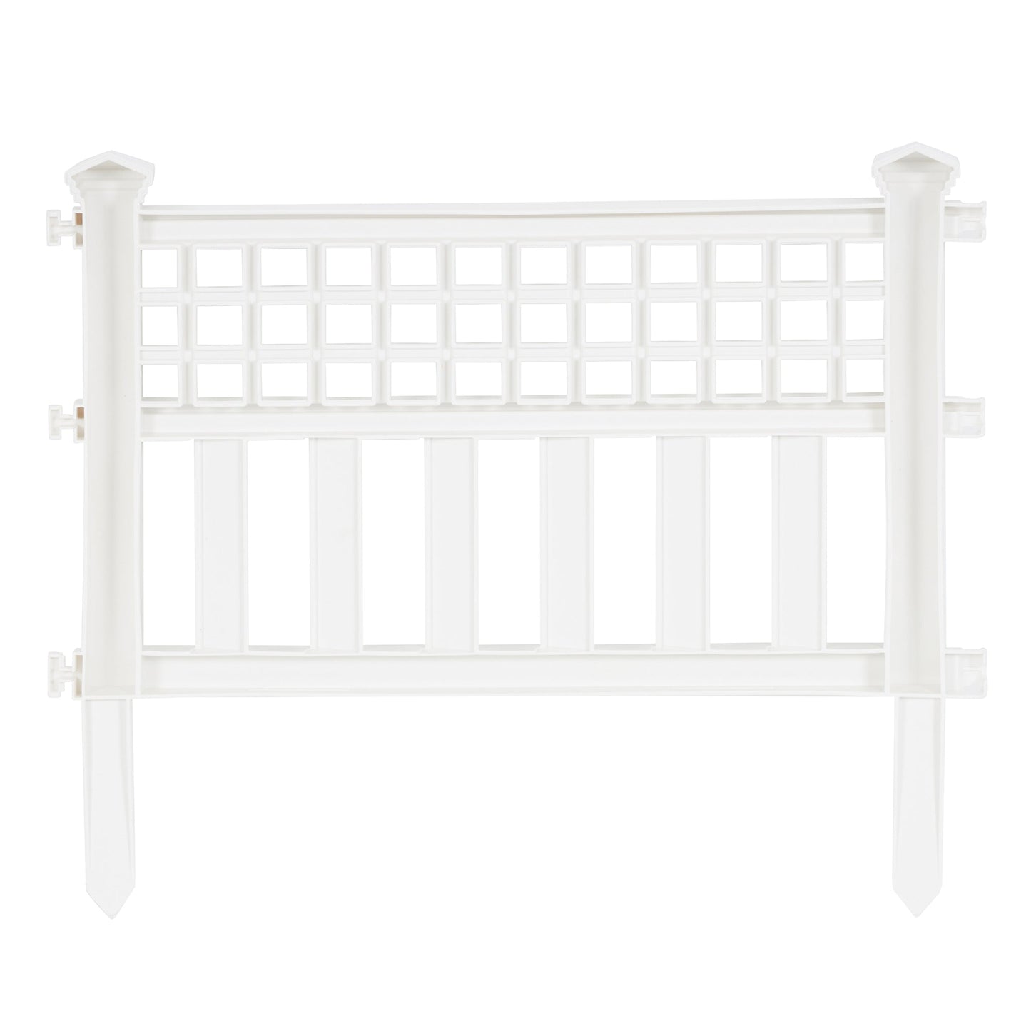 Suncast Grand View 14.5 x 24 Inch Yard Garden Border Fence Panel, White (4 Pack)