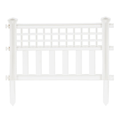 Suncast Grand View 14.5 x 24 Inch Yard Garden Border Fence Panel, White (4 Pack)
