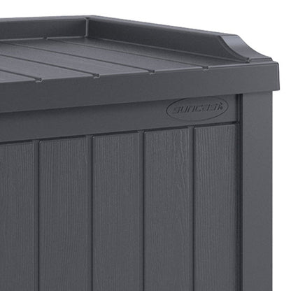 Suncast 22 Gallon Outdoor Small Deck Box & 30 Gallon Trash Waste Bin, Cyberspace