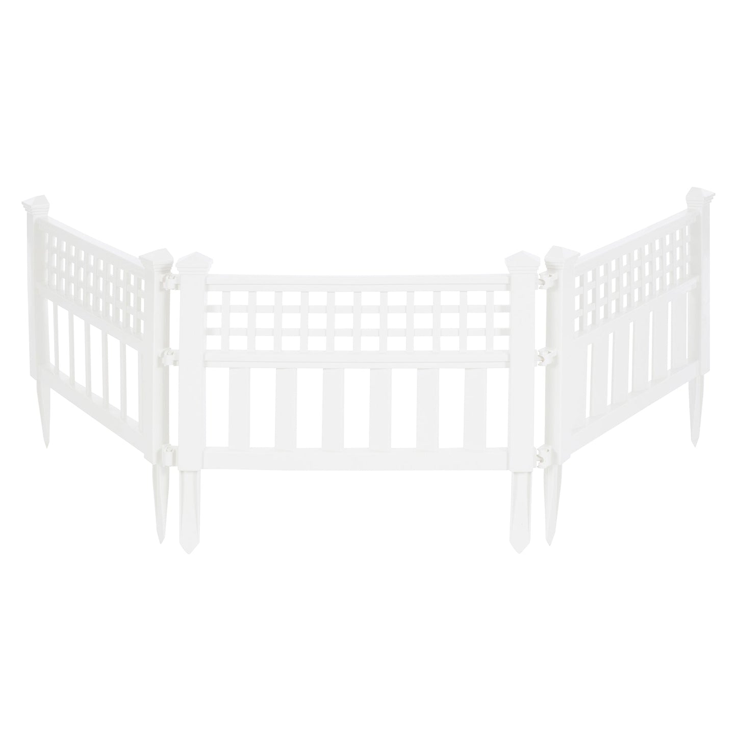 Suncast Grand View 14.5 x 24 Inch Yard Garden Border Fence Panel, White (8 Pack)