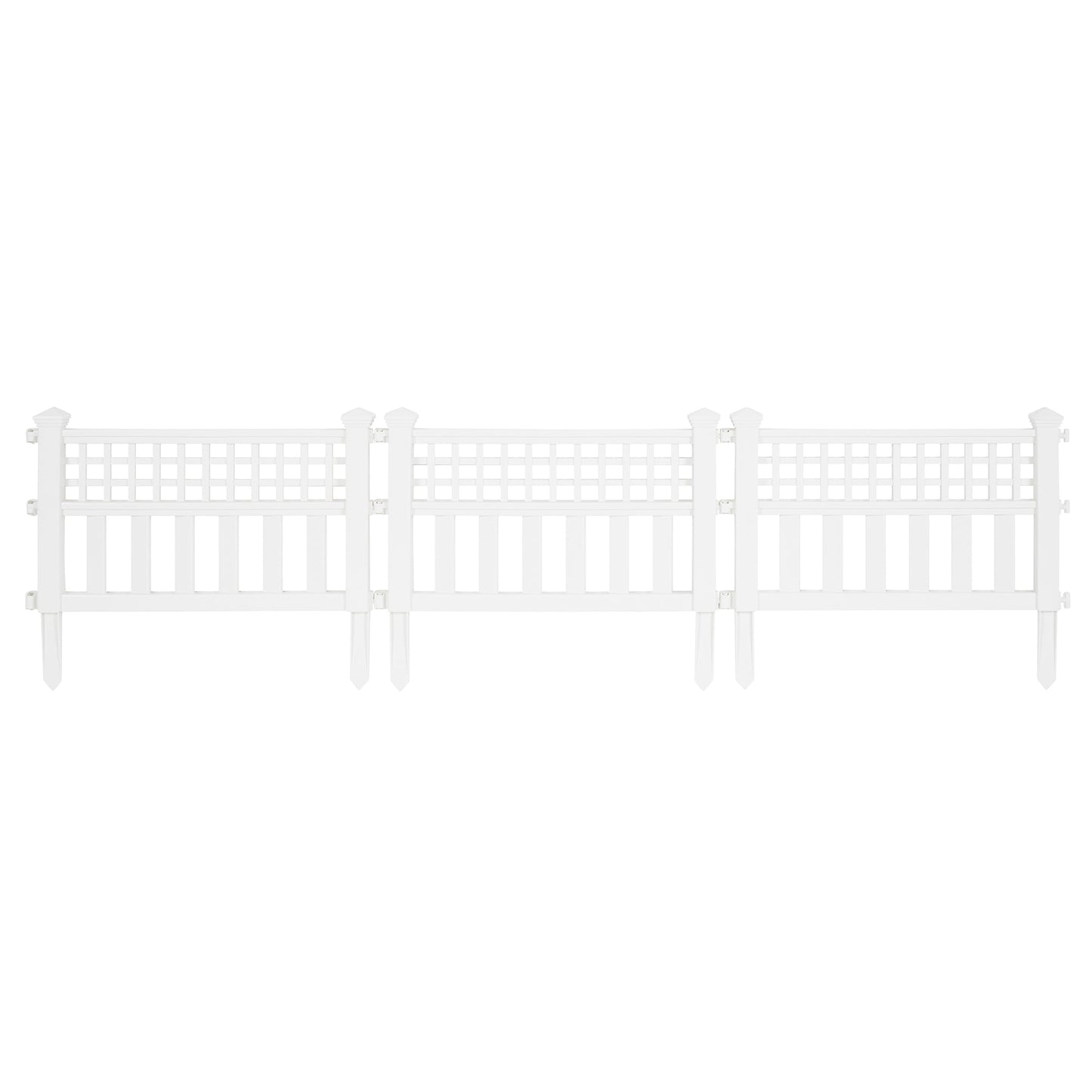 Suncast Grand View 14.5 x 24 Inch Yard Garden Border Fence Panel, White (8 Pack)