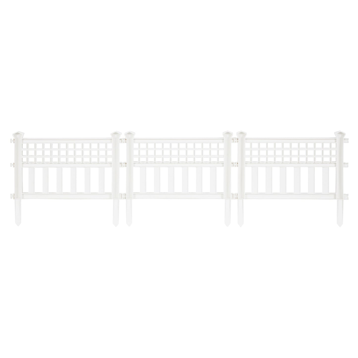 Suncast Grand View 14.5 x 24 Inch Yard Garden Border Fence Panel, White (8 Pack)