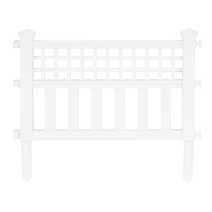 Suncast Grand View 14.5 x 24 Inch Yard Garden Border Fence Panel, White (8 Pack)