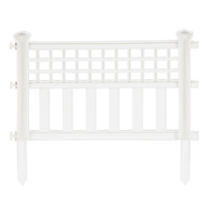 Suncast Grand View 14.5 x 24 Inch Yard Garden Border Fence Panel, White (8 Pack)