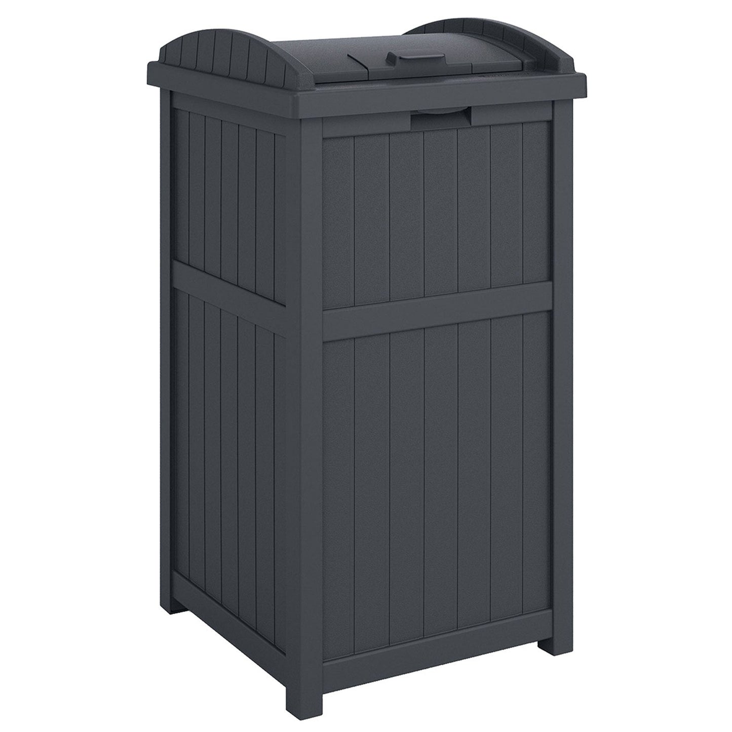 Suncast 30 Gallon Hideaway Trash Waste Bins for Outdoor, Cyberspace (4 Pack)