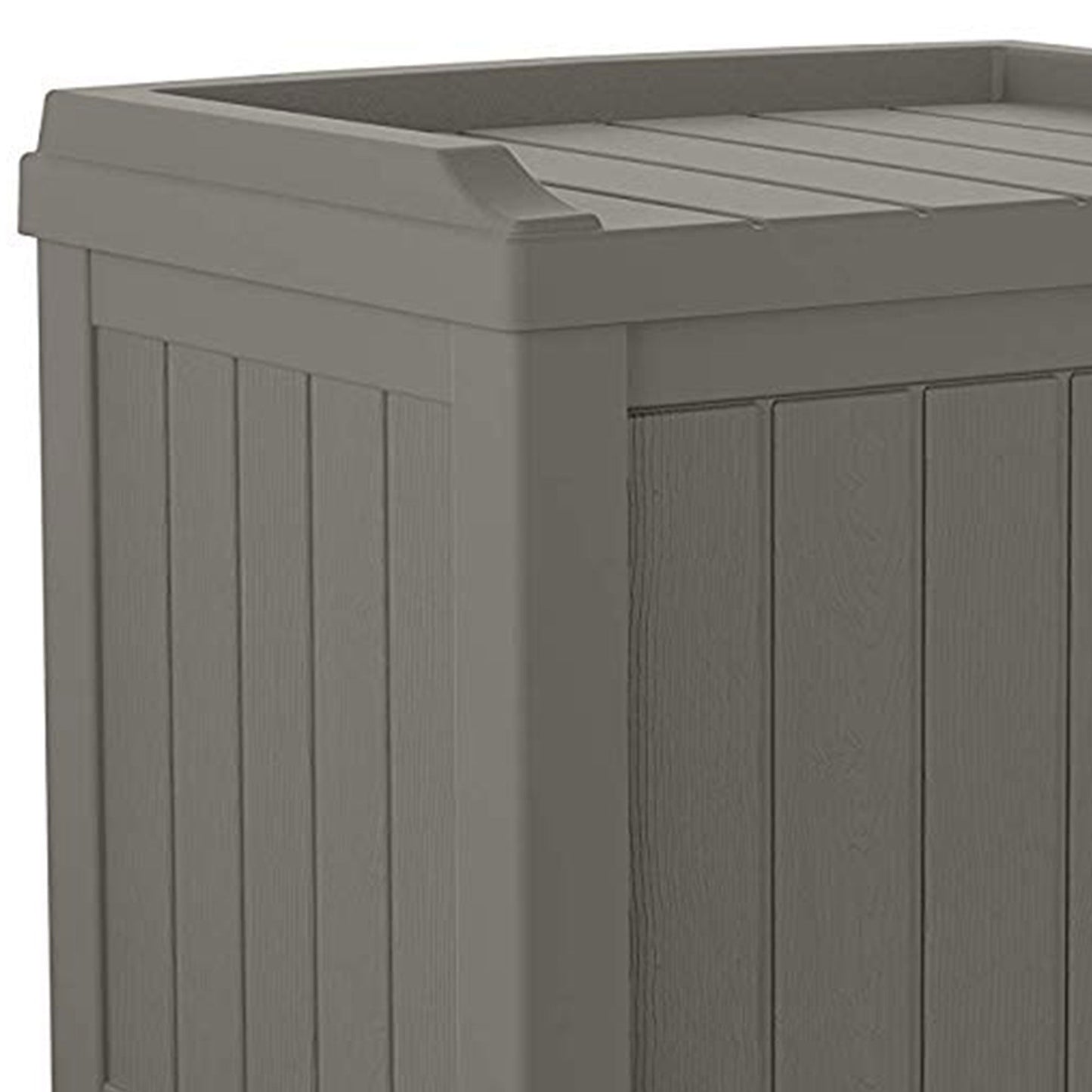 Suncast 22 gal Outdoor Patio Small Deck Chest Box w/Storage Seat, Stone (3 Pack)